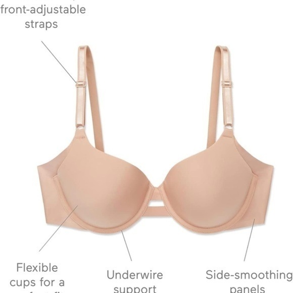 COPY - NWT Warner's Women's No Side Effects Underarm-Smoothing Comfort bra 34D - Picture 2 of 10